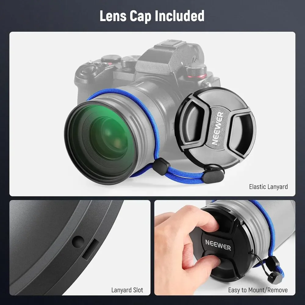 NEEWER 72mm MC UV Protection Filter with Lens Cap
